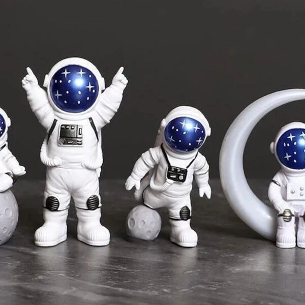 Mini Statua di Astronauta - Scultura di Spaceman in Resina per l'Educazione dei Bambini e la Decorazione Domestica