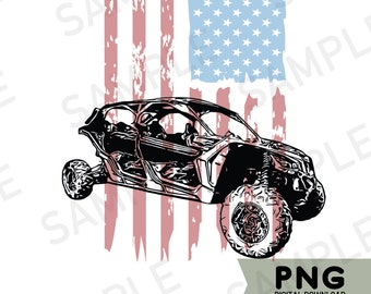 Sublimation PNG Maverick X3 du drapeau Can Am|Sublimation côte à côte png|Sublimation Can Am|Design de t-shirt Can Am Maverick