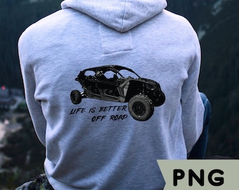 La vie est meilleure tout-terrain PNG Can Am Maverick X3 Sublimation Design Côte à côte Can Am T-shirt Design tout-terrain Design graphique Chemise homme