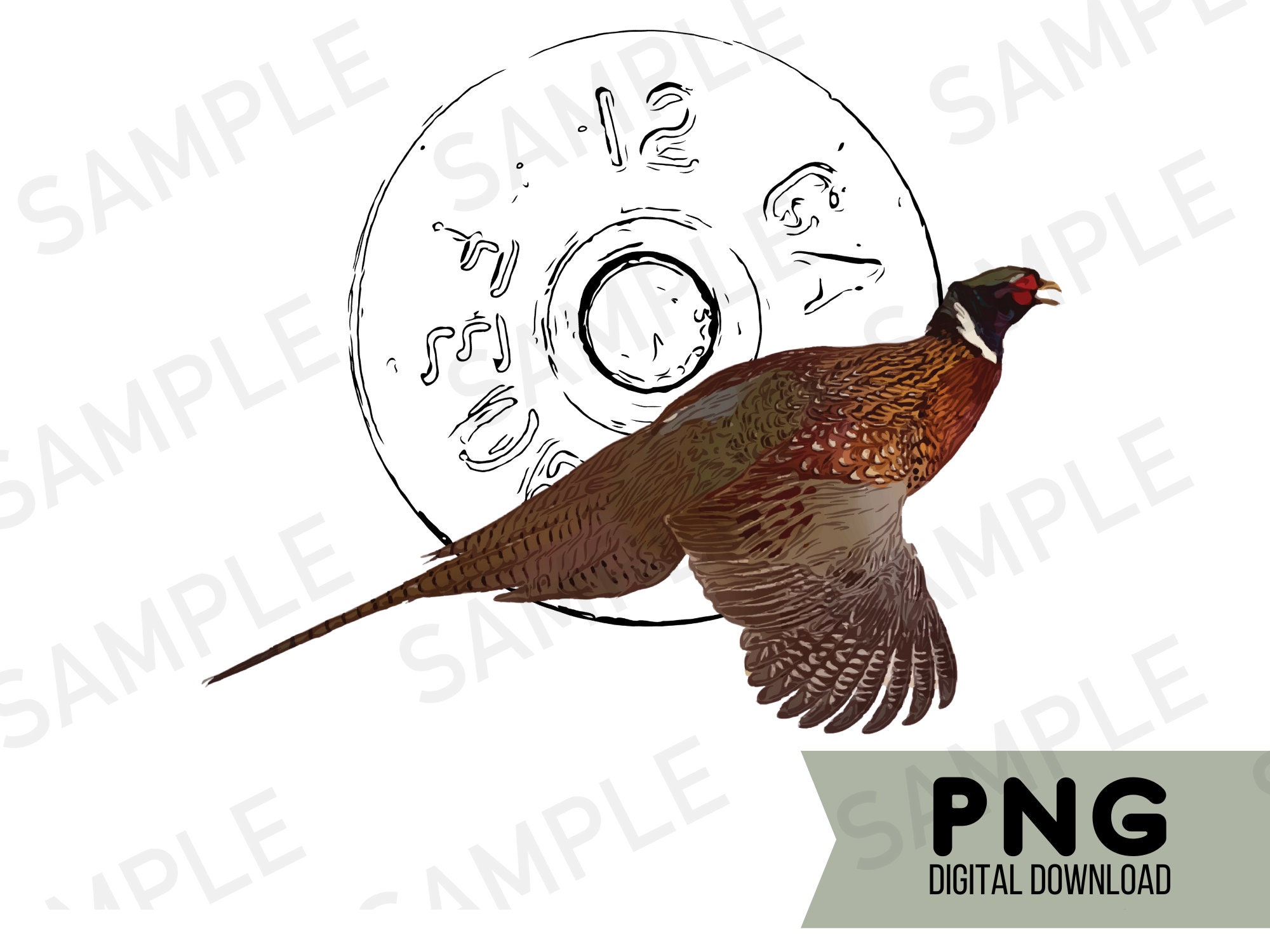 Pheasant Hunter PNG Hunting Tshirt Graphic Flying Pheasant Hunter Over ...
