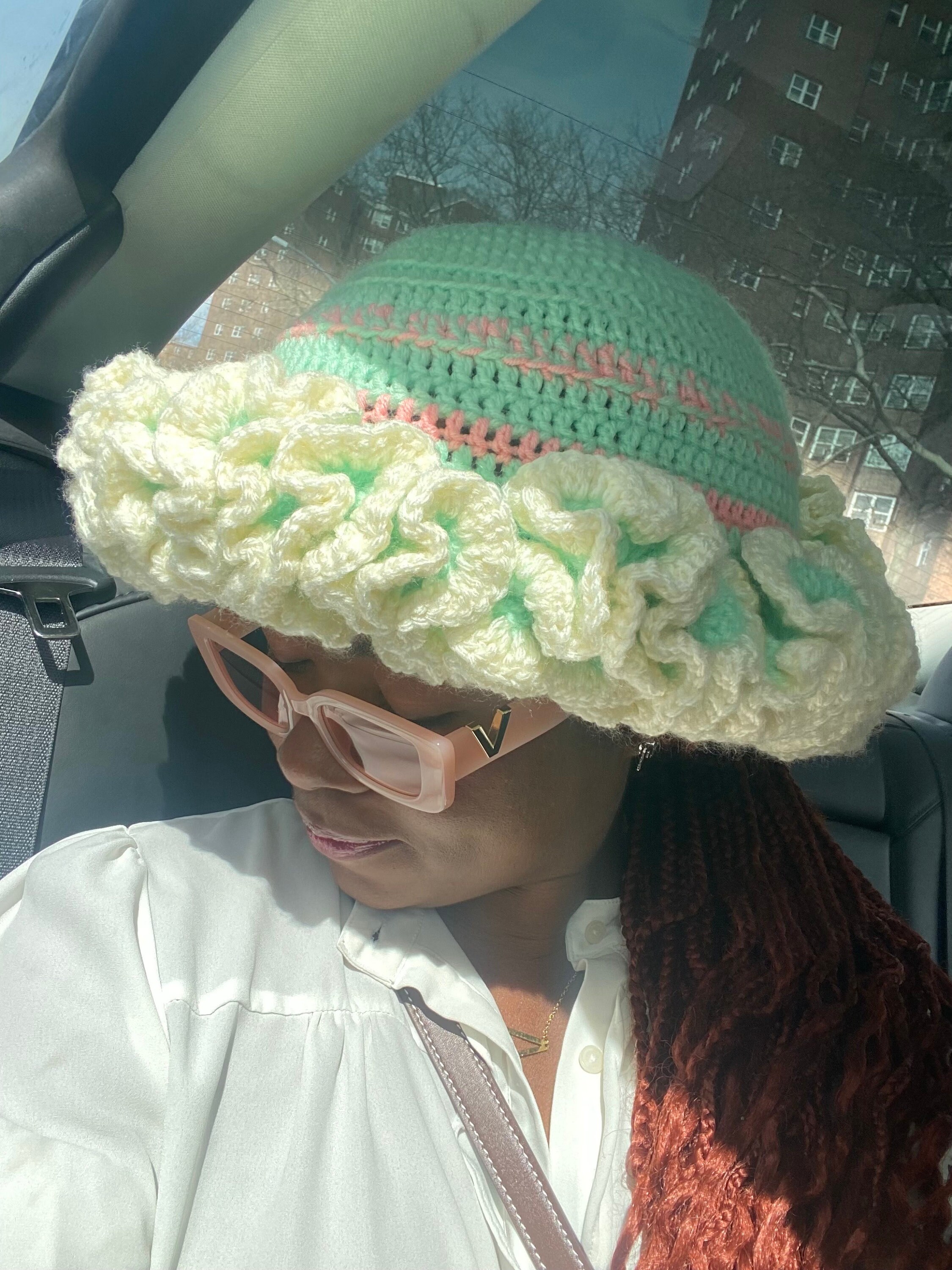 Pastel Petal Crochet Ruffle Hat - Etsy