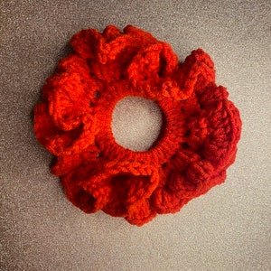 Red Crochet Scrunchie