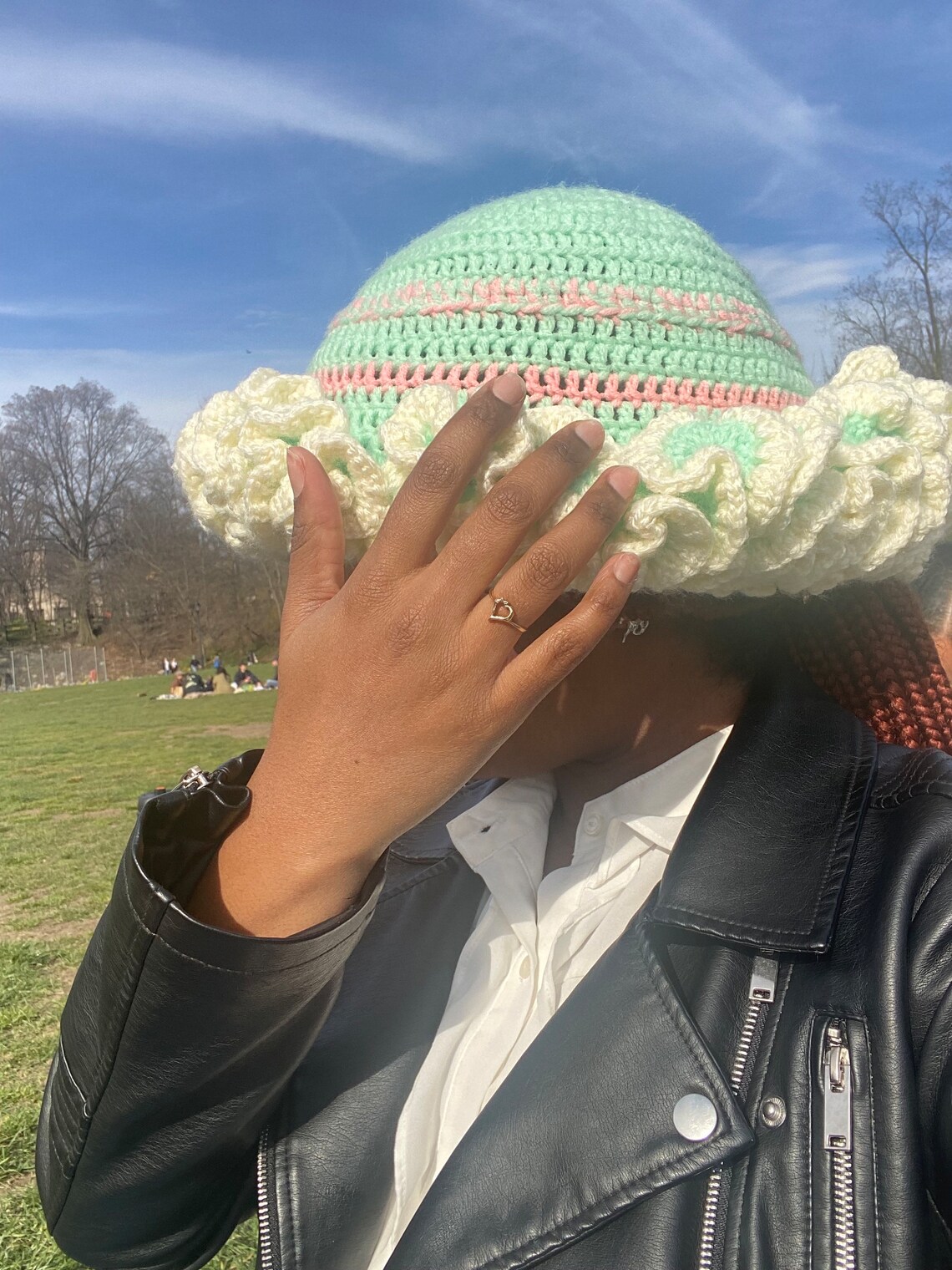 Pastel Petal Crochet Ruffle Hat - Etsy