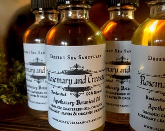 Aceite botánico de romero y creosota / Infusión de romero, creosota y semilla de uva (1 oz o 2 oz)