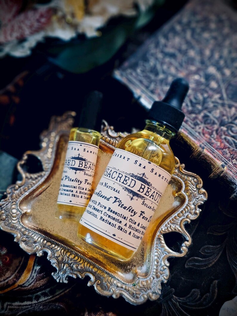 Sérum facial Belleza Sagrada: Botánicos del desierto, incienso y mirra / Frasco de vidrio de 30 ml imagen 4