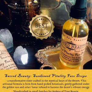 Sérum facial Belleza Sagrada: Botánicos del desierto, incienso y mirra / Frasco de vidrio de 30 ml imagen 6