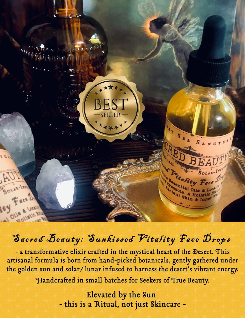 Sérum facial Belleza Sagrada: Botánicos del desierto, incienso y mirra / Frasco de vidrio de 30 ml imagen 6