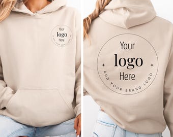 Custom Logo Hoodie , Personalized Business Hoodie Front and Back, Upload Your Design Hoodie, Small Business Branding Hoodie, Custom Print