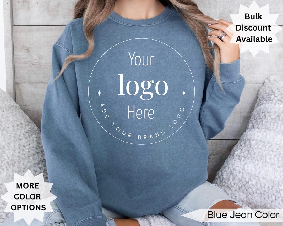 Custom Logo Comfort Colors® Sweatshirt, Personalized Business Logo ...