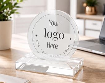 Custom Logo Acrylic Sign | Personalized Business Logo Display | Custom Acrylic Desk Sign | Office Reception Sign | Company Branding Sign