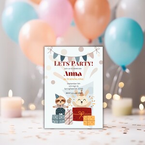 Girl Birthday Party Invitation Kids Birthday Party Invitation Template Editable Birthday Party Instant Download Printable Invitation