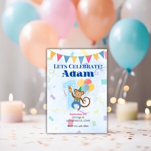 Editable Boy Birthday Party Invitation Kids Birthday Party Invitation Template Birthday Party Instant Download Printable Invitation Template