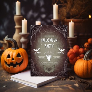Printable Halloween Invite Halloween Evite Instant Download Editable Halloween Party Invitation Halloween Invitation Template Ghost Party