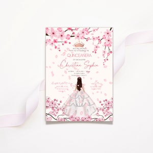 Quinceanera Invitation Template Editable Quinceanera Invitation Instant Download Cherry Blossom Quinceanera Invite Printable Invite