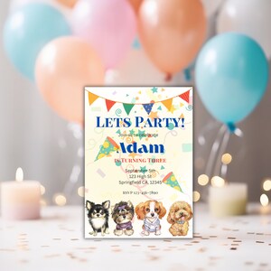 Kids Birthday Party Invitation Template Editable Boy Birthday Party Invitation Birthday Party Instant Download Printable Invitation Template