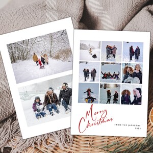 Minimalist Christmas Card Family Photo Christmas Card Merry Christmas Card Printable Christmas Card Template Instant Download Editable