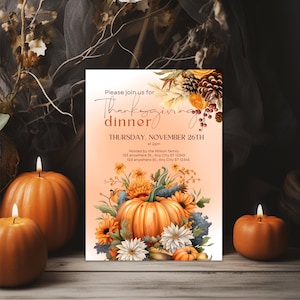 Printable Thanksgiving Invite Thanksgiving Dinner Invite Let’s give Thanks Invitation Template Instant Download Thanksgiving Evite