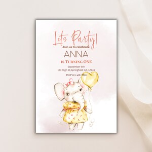 Birthday Party Invitation Template Girl Birthday Party Invitation Editable Birthday Party Instant Download Printable Invitation Kids Party