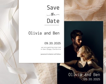 Minimalist Wedding Save the Date Template Editable Save the Date Instant Download Printable Save the Date Card Electronic Save the Date
