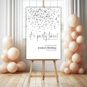 Minimalist Birthday Party Poster Template Editable Welcome Sign Printable Party Poster Welcome to My Party Poster Birthday Party Sign
