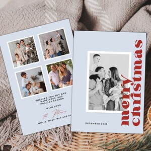 Merry Christmas Card Minimalist Christmas Card Printable Christmas Card Photo Christmas Card Template Instant Download Editable Holiday Card