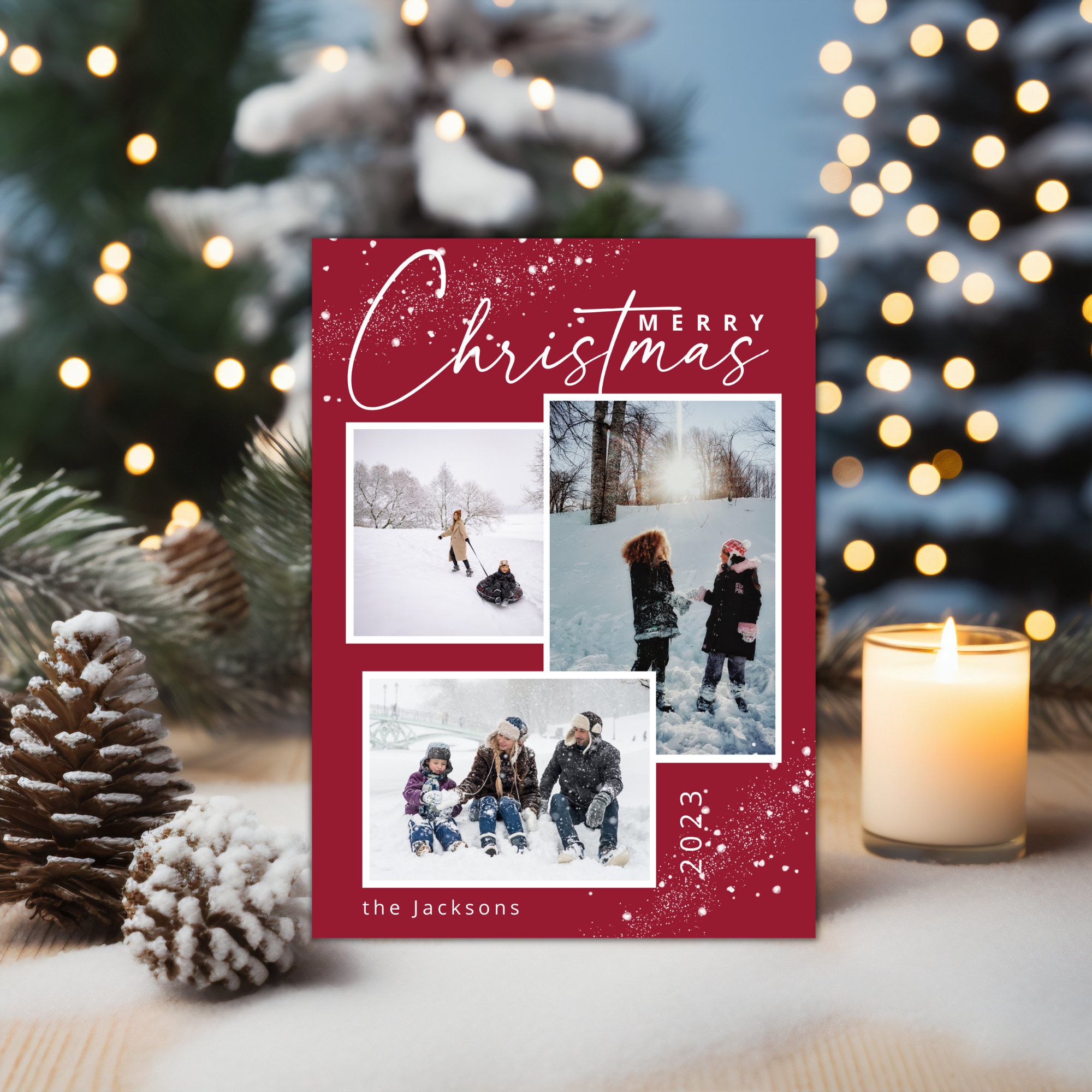 Editable Holiday Card Photo Christmas Card Merry Christmas Card Printable Christmas Card Template Instant Download Family Christmas Card