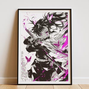 Kanao Demon Slayer Wall Art | Demon Slayer Poster | Aesthetic Wall Art | Kimetsu no Yaiba Print | Anime Girl Print | Japanese Room Decor