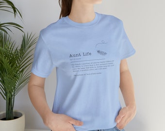Aunt Life Definition Feather Jersey Short Sleeve Tee