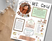 Meet The Teacher | Teacher Template | Flyer Neutral Theme | Teacher Resource Letter | Back to School | Classroom Decor | Newsletter