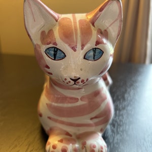 Cozinestr Cat Porcelain Mom with Baby Kitten Figurine Ceramic Pet