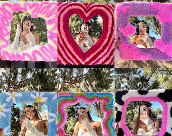 Handmade decorative mirrors - fluffy mirrors - artisanal mirrors ( 30x30)