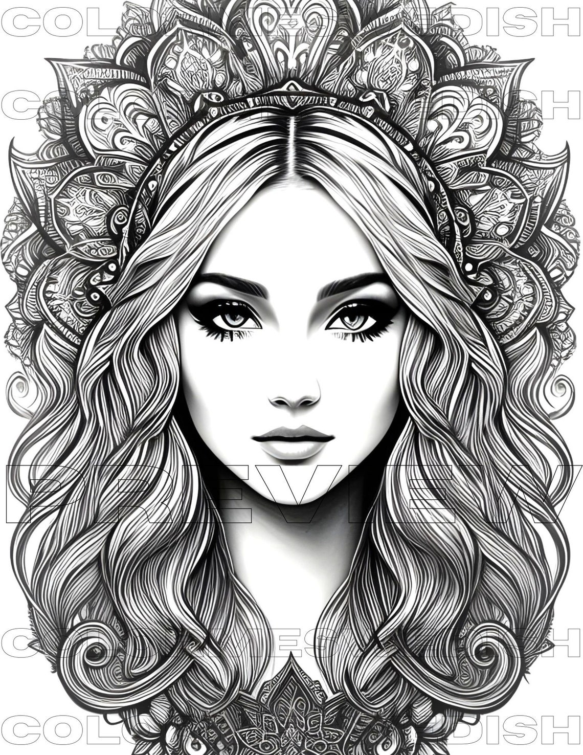 10 Instant Download Adult Coloring Women Coloring Pages Adult Coloring ...