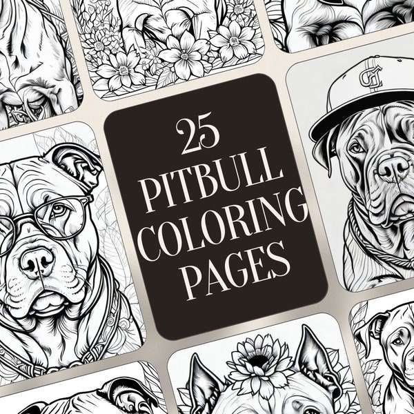 25+ instant downloadable pit bull dogs and puppies coloring pages