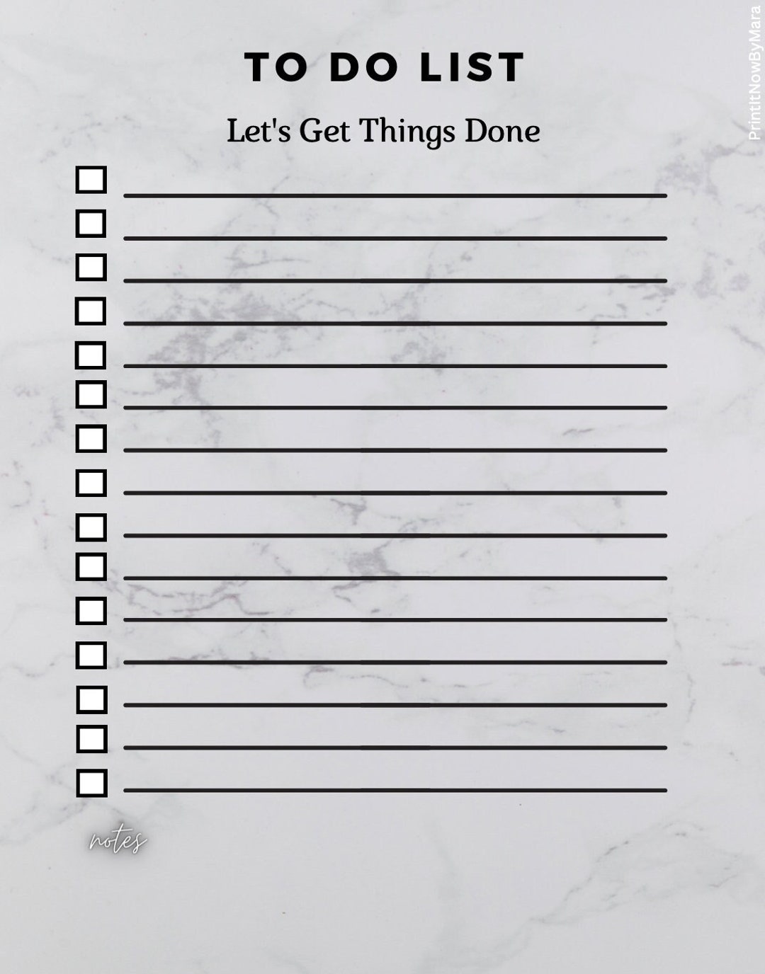 To Do List Notes Template - Etsy