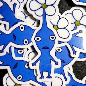 Pikmin Blume Blüte blau Kerl wasserdicht Aufkleber lustiges Geschenk