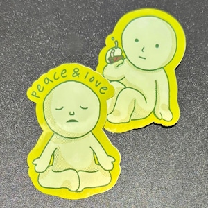 Smiski Figuren Aufkleber wasserdicht Vinyl niedlich lustig Geschenk Kiffer Peace and Love