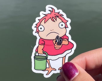 Japanese Art Fish with Glock Sticker - Kawaii
