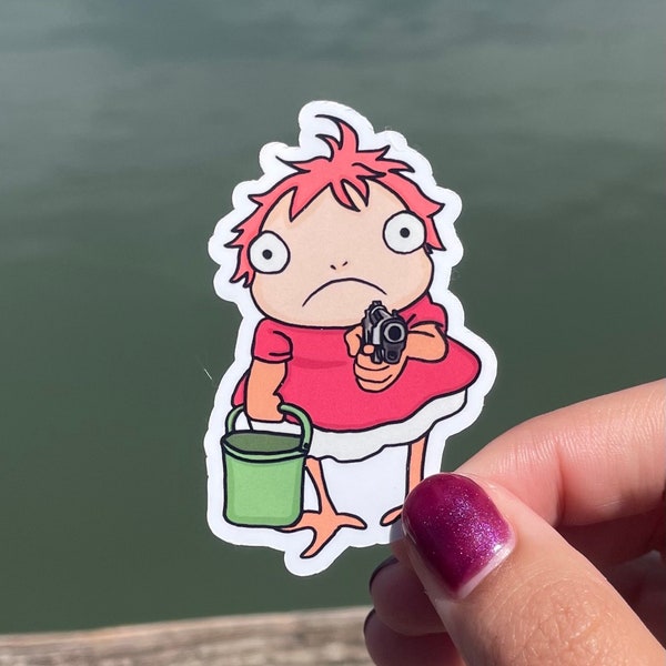 Japanese Art Fish with Glock Sticker - Kawaii