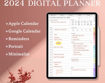 2024 Goodnotes Digital Planner, 2024 Digital Planner, Minimalist Planner, iPad Notability Planner,Daily Weekly Monthly Planner,Dated Undated