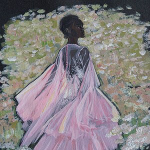 Prinzessin Serie Originale Gemälde No.8 signiert, auf schwarzem Papier