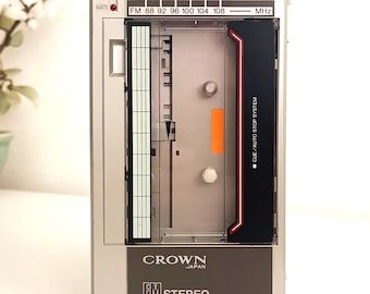 Vintage Crown CH-21 FM Stereo przenośny odtwarzacz kasetowy – działający w stylu Walkmana – Japonia