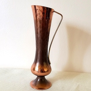 Vintage Home Decoration Copper And Brass Handle Bud Vase