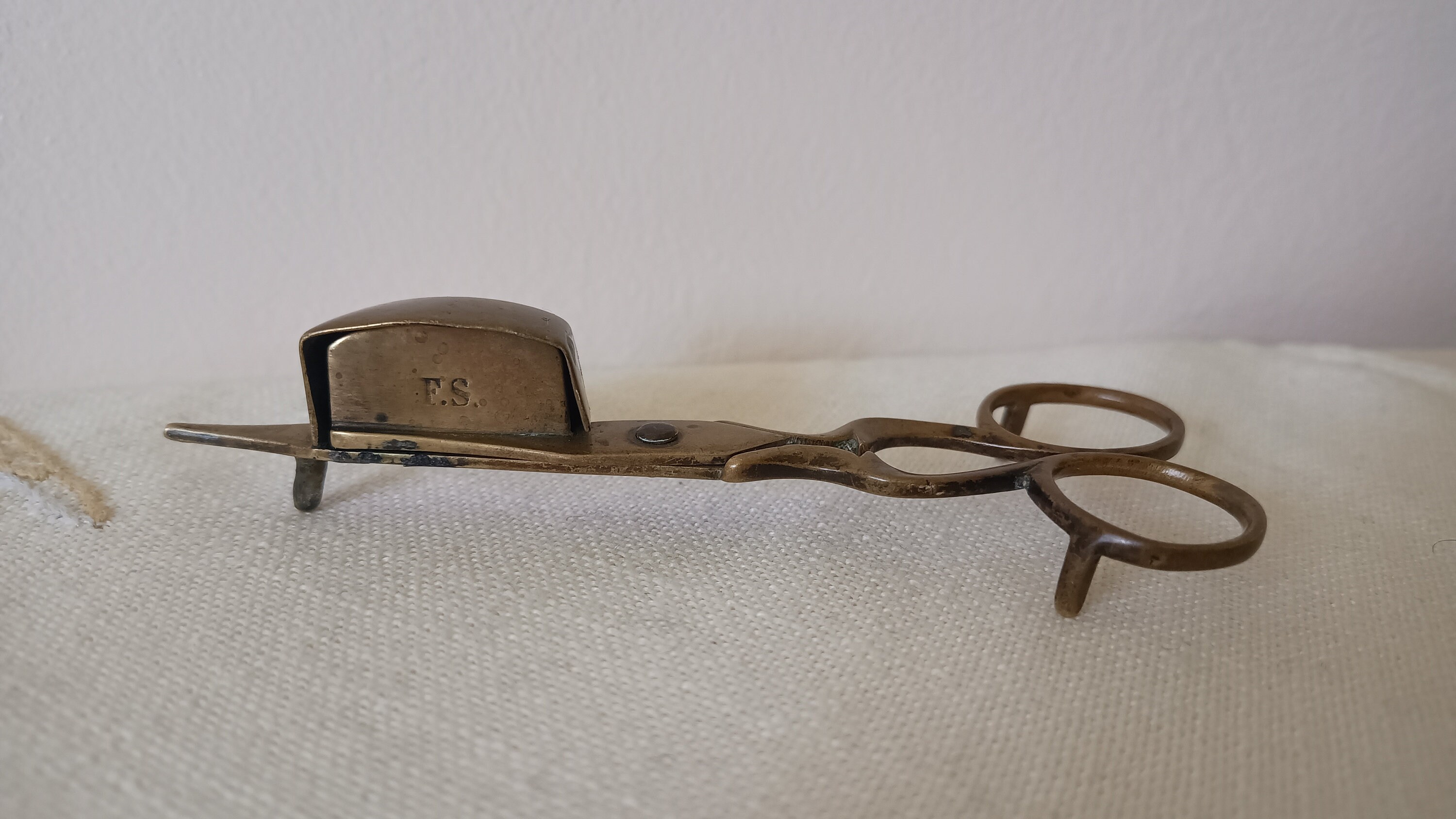 Antique Brass Candle Snuffer Scissors Etsy