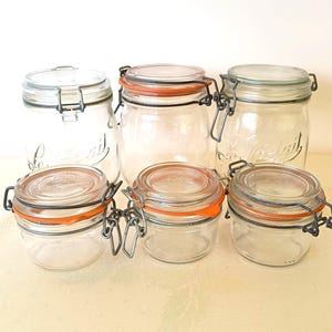 Frasco de vidrio francés Le Parfait para conservas - Contenedor con asa de alambre