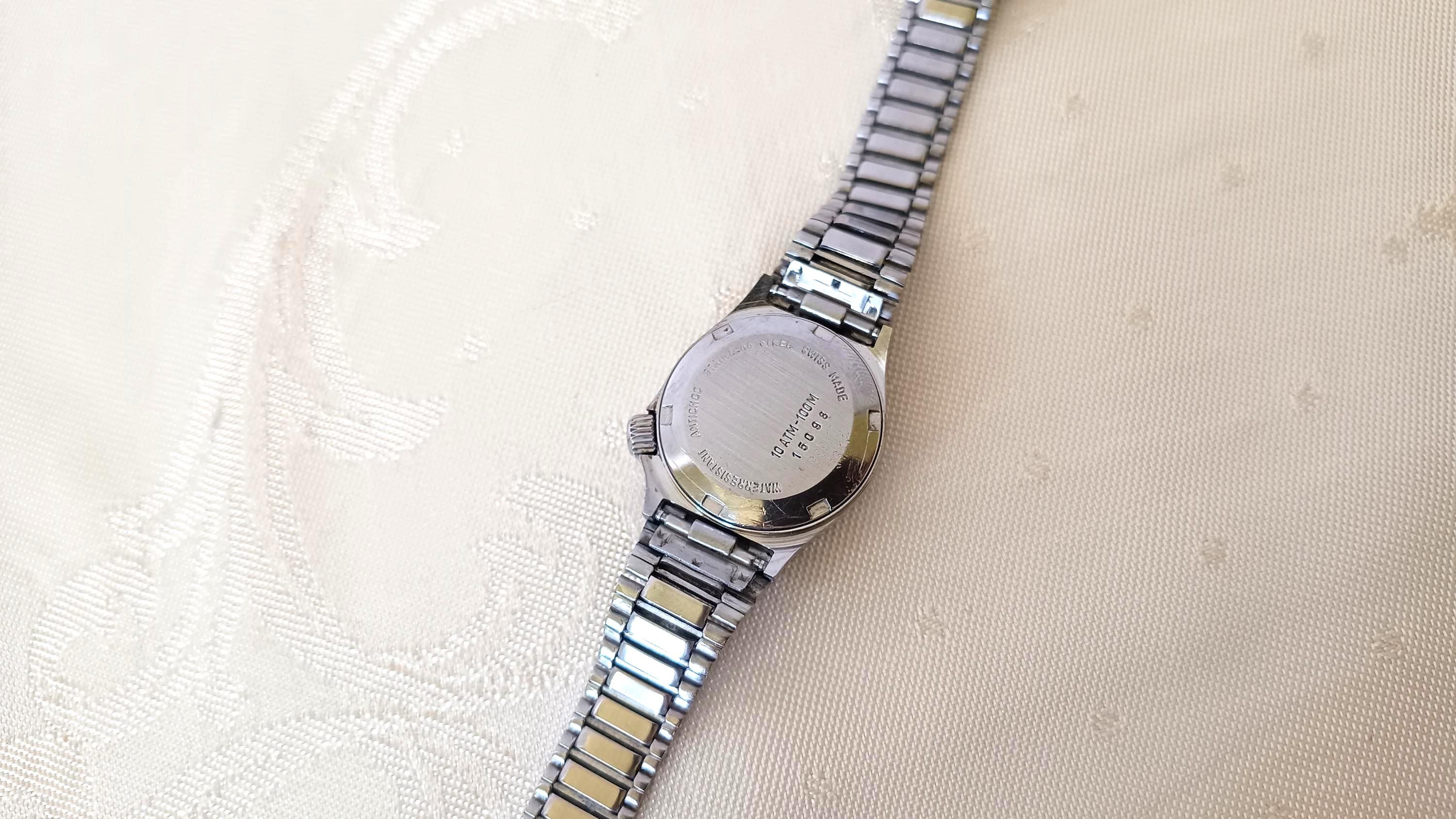 Dugena Tresor Quartz Vintage Steel Black Dial Women's Swiss Made