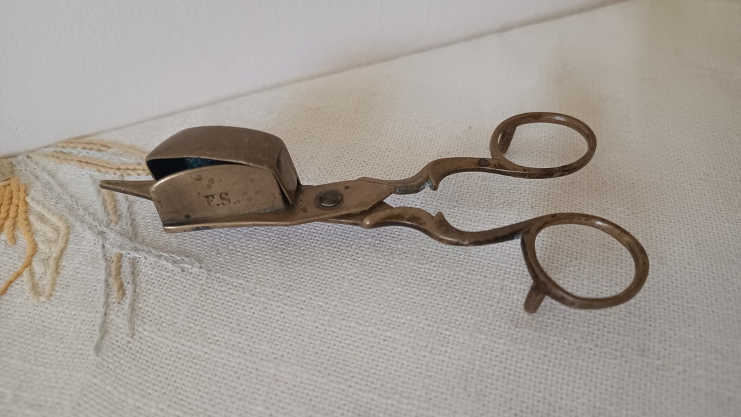 Antique Brass Candle Snuffer Scissors Etsy