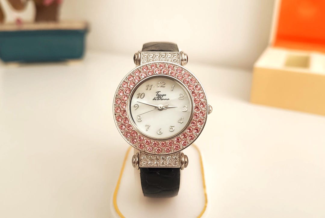 Crystal Bezel Ladies Watch Gift Set, Interchangeable Straps  display picture 1