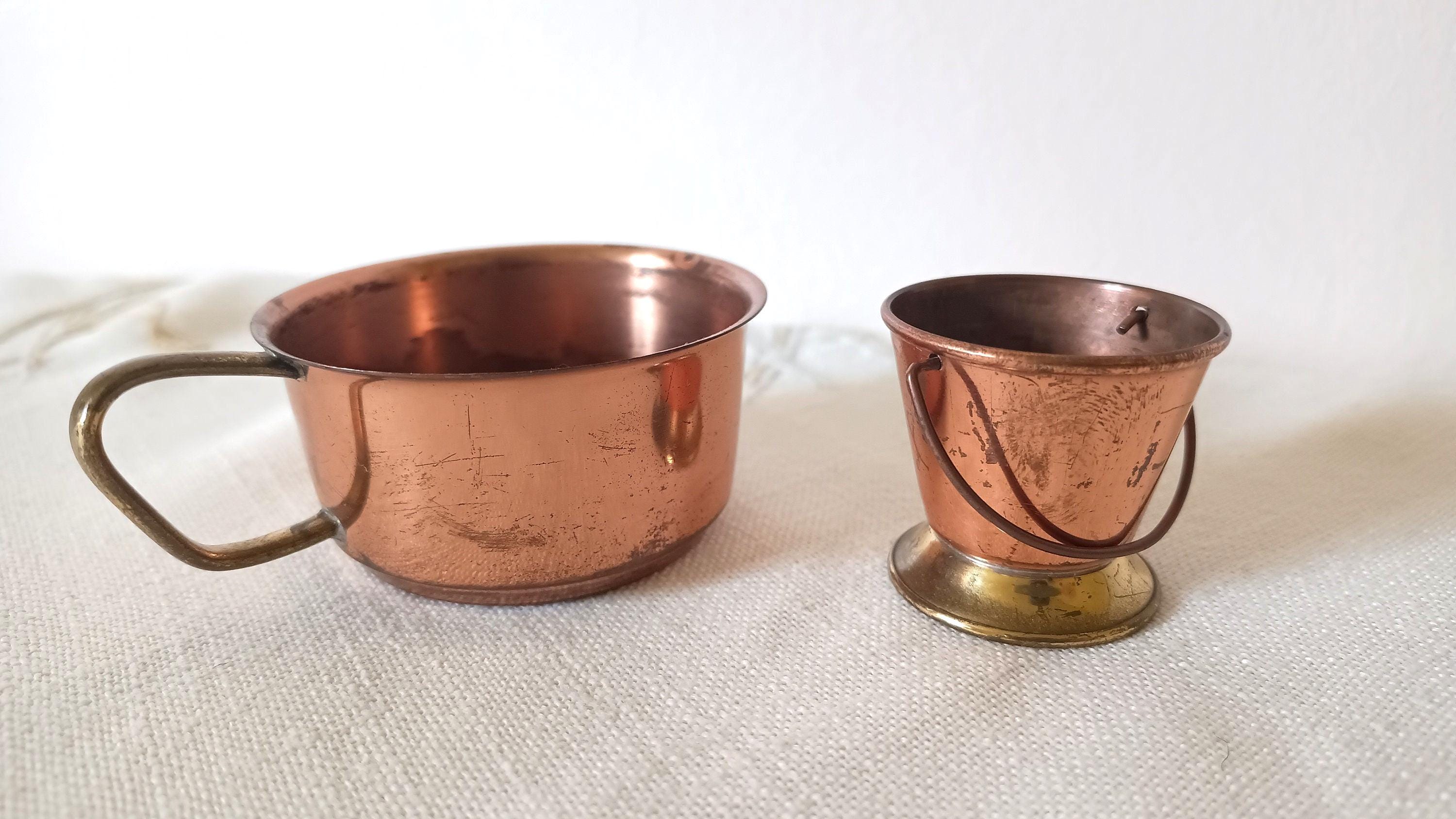 Miniature Copper Cookware - One Mug, One Bucket