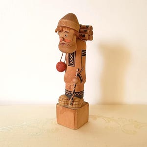 Vintage USSR Folk Art Carved Wooden Mountain Man