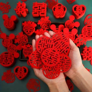 30 pcs Chinese Double Happiness 囍 Confetti | Wedding Decoration